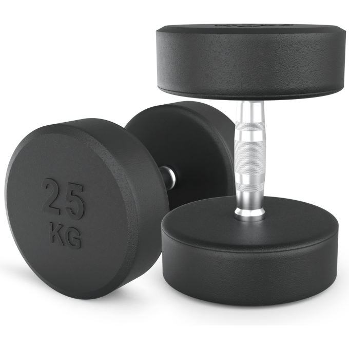 Гантель круглая UNIX FIT PRO обрезиненная 25 кг, 2 шт. DBRND25PBKx2