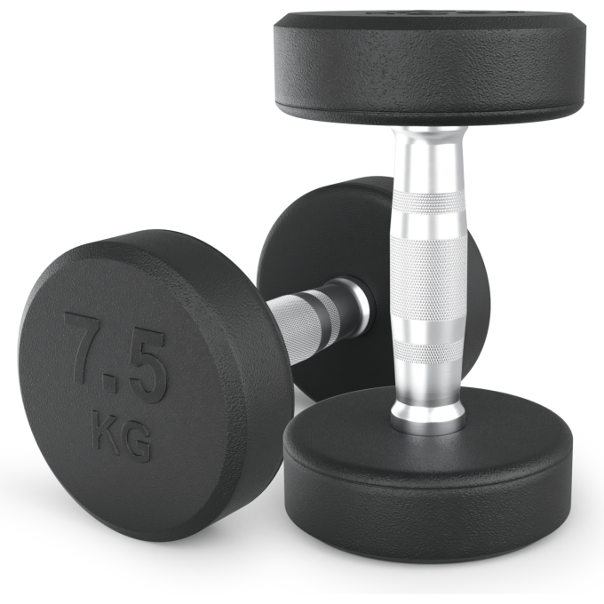 Гантель круглая UNIX FIT PRO обрезиненная 7,5 кг DBRND7_5PBKx2